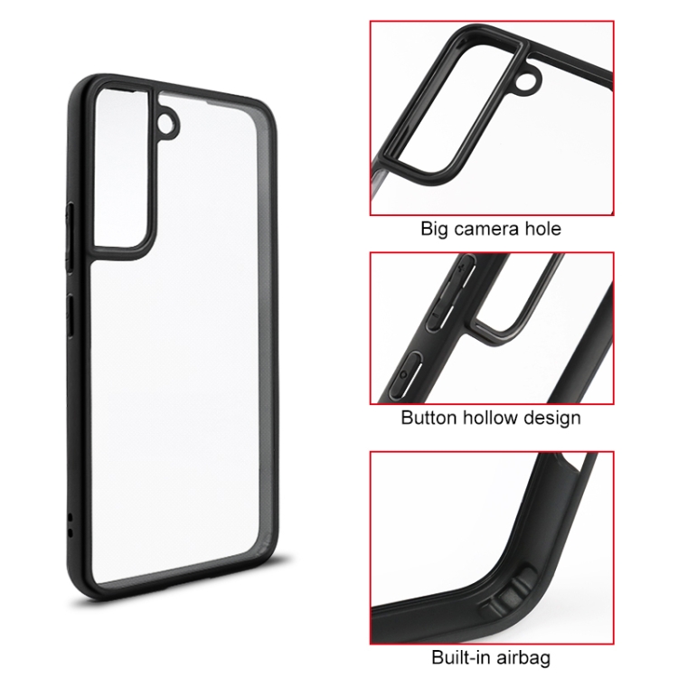 For Samsung Galaxy S22 5G Frosted TPU + Transparent PC Phone Case(Black) For Samsung Galaxy S22 5G Frosted TPU + Transparent PC Phone Case(Black)