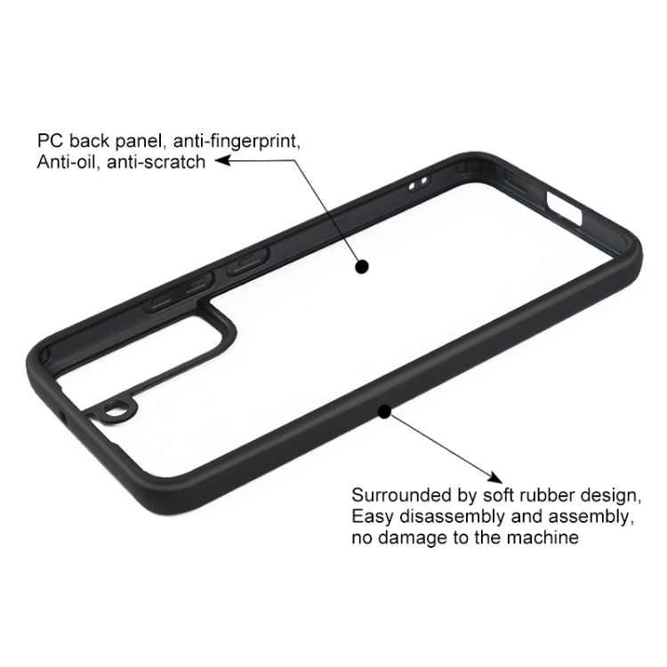 For Samsung Galaxy S22 5G Frosted TPU + Transparent PC Phone Case(Black) For Samsung Galaxy S22 5G Frosted TPU + Transparent PC Phone Case(Black)