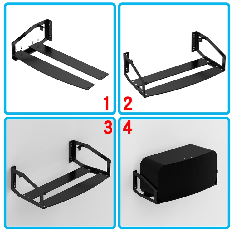 For Sonos Five Smart Speaker Wall-mounted Metal Bracket Hanger(Black) For Sonos Five Smart Speaker Wall-mounted Metal Bracket Hanger(Black)
