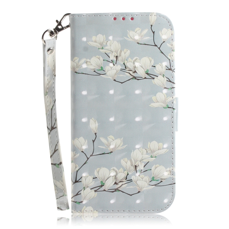 For iPhone 15 3D Colored Horizontal Flip Leather Phone Case(Magnolia) For iPhone 15 3D Colored Horizontal Flip Leather Phone Case(Magnolia)