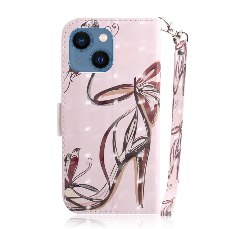 For iPhone 15 Plus 3D Colored Horizontal Flip Leather Phone Case(Butterfly High-heeled) For iPhone 15 Plus 3D Colored Horizontal Flip Leather Phone Case(Butterfly High-heeled)