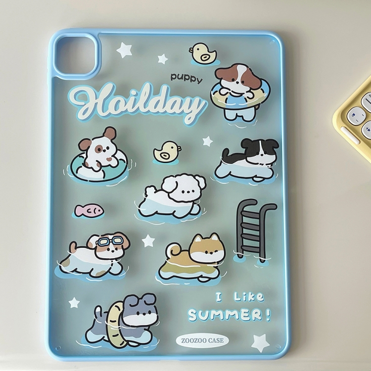 For iPad 10.2 2021 / 2020 / 10.5 Painted Acrylic Tablet Case(Swimming Puppy) For iPad 10.2 2021 / 2020 / 10.5 Painted Acrylic Tablet Case(Swimming Puppy)