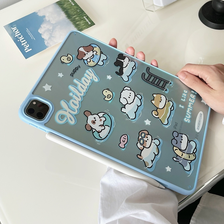 For iPad 10.2 2021 / 2020 / 10.5 Painted Acrylic Tablet Case(Swimming Puppy) For iPad 10.2 2021 / 2020 / 10.5 Painted Acrylic Tablet Case(Swimming Puppy)