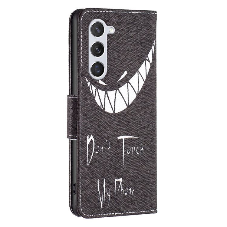 For Samsung Galaxy S24 5G Colored Drawing Pattern Leather Phone Case(Smirk) For Samsung Galaxy S24 5G Colored Drawing Pattern Leather Phone Case(Smirk)
