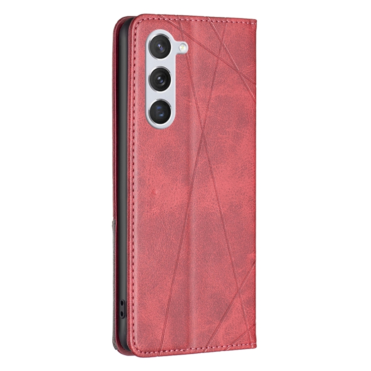 For Samsung Galaxy S24 5G Rhombus Texture Magnetic Leather Phone Case(Red) For Samsung Galaxy S24 5G Rhombus Texture Magnetic Leather Phone Case(Red)