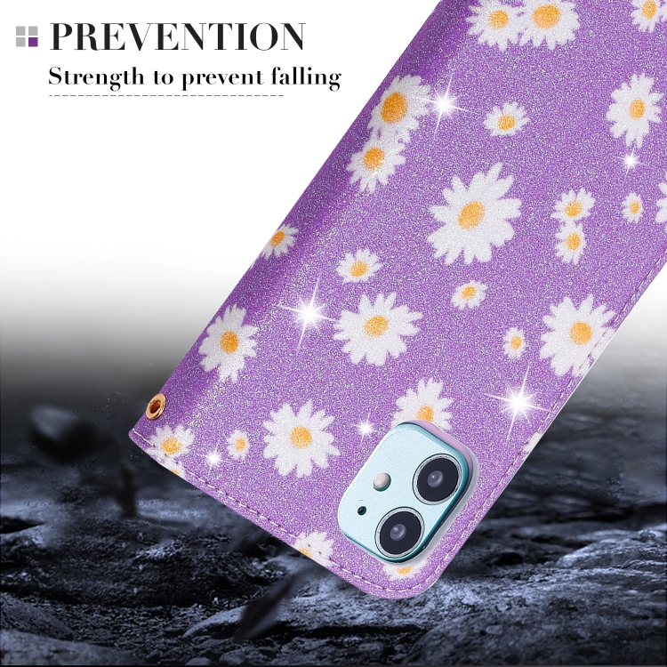 For iPhone SE 2022 / SE 2020 / 8 / 7 Glittering Daisy Magnetic Horizontal Flip Leather Case with Holder & Card Slots & Photo Frame(Pink) For iPhone SE 2022 / SE 2020 / 8 / 7 Glittering Daisy Magnetic Horizontal Flip Leather Case with Holder & Card Slots & Photo Frame(Pink)