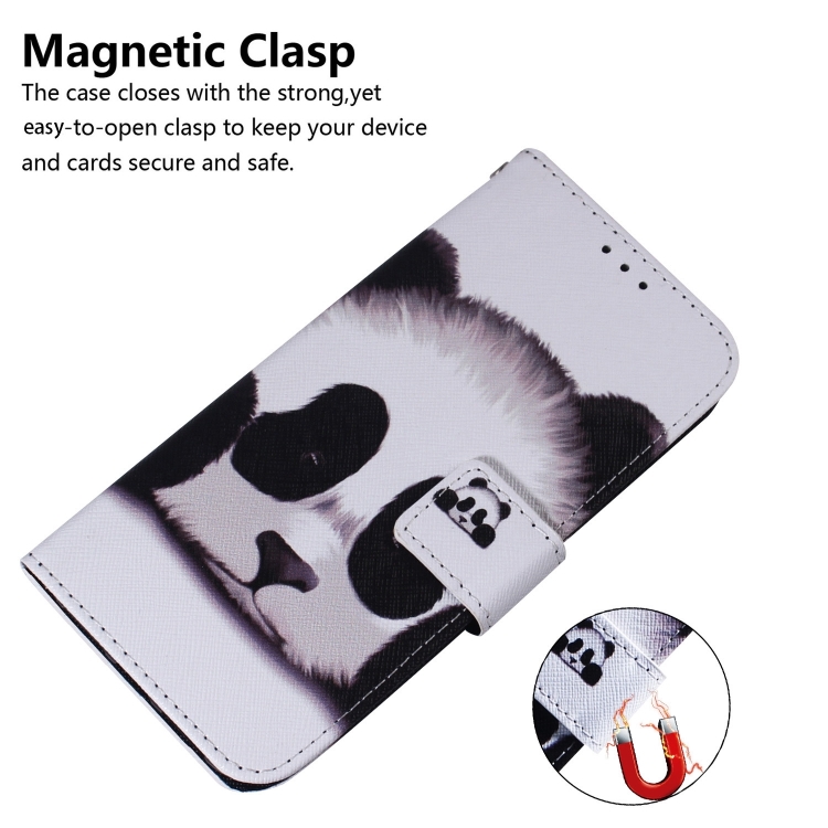 For iPhone 16 Pro Coloured Drawing Flip Leather Phone Case(Panda) For iPhone 16 Pro Coloured Drawing Flip Leather Phone Case(Panda)