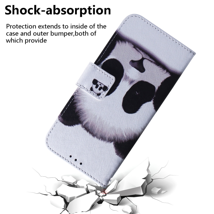 For iPhone 16 Pro Coloured Drawing Flip Leather Phone Case(Panda) For iPhone 16 Pro Coloured Drawing Flip Leather Phone Case(Panda)