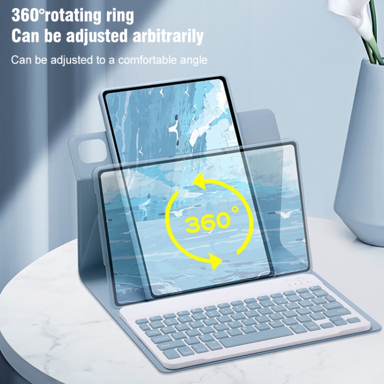 For iPad 10th Gen 10.9 2022 Square Button 360 Degree Rotatable Bluetooth Keyboard Leather Case with Touchpad(Mint Green) For iPad 10th Gen 10.9 2022 Square Button 360 Degree Rotatable Bluetooth Keyboard Leather Case with Touchpad(Mint Green)