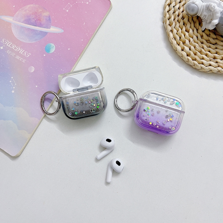 For AirPods Pro Transparent Glitter Bluetooth Earphone Protective Case(Green) For AirPods Pro Transparent Glitter Bluetooth Earphone Protective Case(Green)