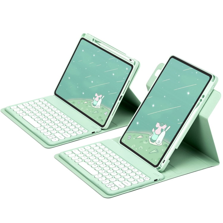 For iPad 10th Gen 10.9 2022 Round Button 360 Degree Rotatable Bluetooth Keyboard Leather Case(Mint Green) For iPad 10th Gen 10.9 2022 Round Button 360 Degree Rotatable Bluetooth Keyboard Leather Case(Mint Green)