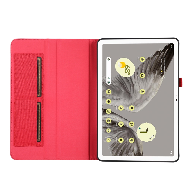 For Google Pixel Tablet Fabric Leather Tablet Case(Red)
