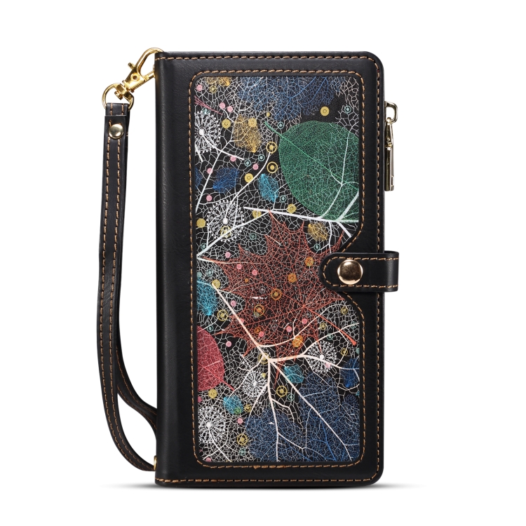 For iPhone 16 Plus ESEBLE Star Series Lanyard Zipper Wallet RFID Leather Case(Black) For iPhone 16 Plus ESEBLE Star Series Lanyard Zipper Wallet RFID Leather Case(Black)