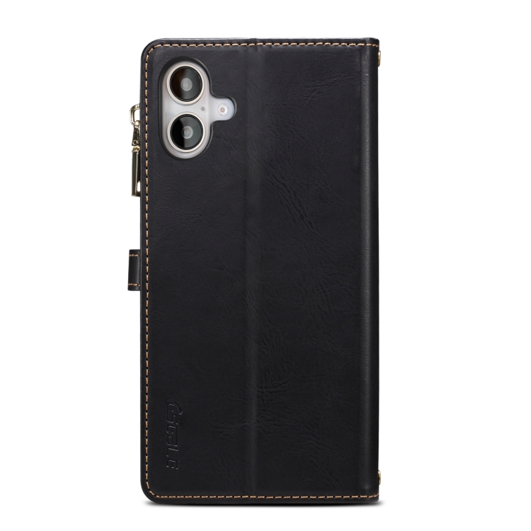For iPhone 16 Plus ESEBLE Star Series Lanyard Zipper Wallet RFID Leather Case(Black) For iPhone 16 Plus ESEBLE Star Series Lanyard Zipper Wallet RFID Leather Case(Black)