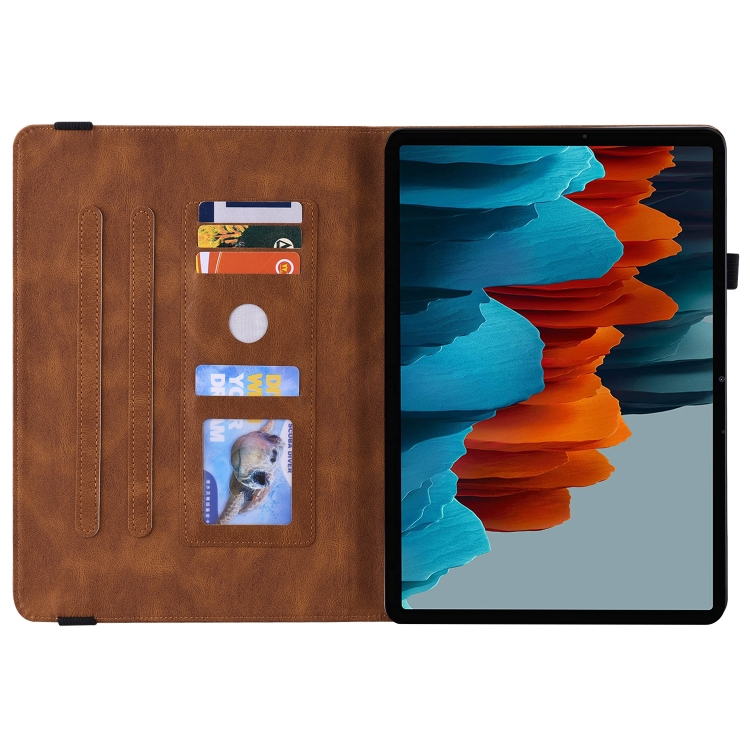 For Samsung Galaxy Tab S9 Butterfly Flower Embossed Leather Tablet Case(Brown) For Samsung Galaxy Tab S9 Butterfly Flower Embossed Leather Tablet Case(Brown)