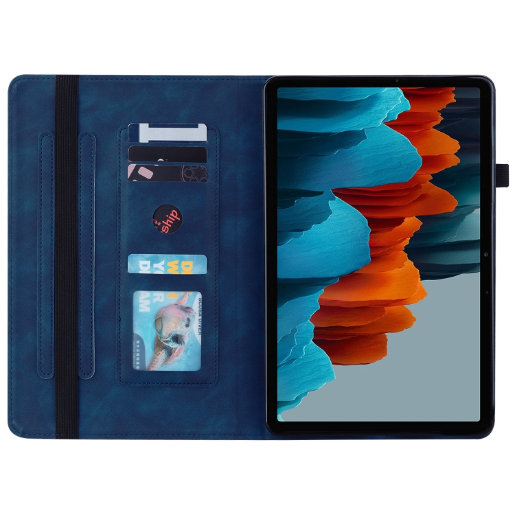Funda para tableta de cuero con cremallera de color sólido para Samsung Galaxy Tab S9 Skin Feel (Azul) - 2