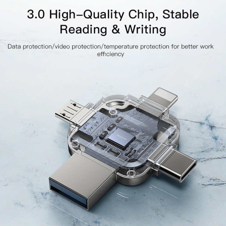 32GB Yesido FL15 USB + 8 Pin + Mirco USB + Type-C 4 in 1 USB Flash Drive with OTG Function 32GB Yesido FL15 USB + 8 Pin + Mirco USB + Type-C 4 in 1 USB Flash Drive with OTG Function