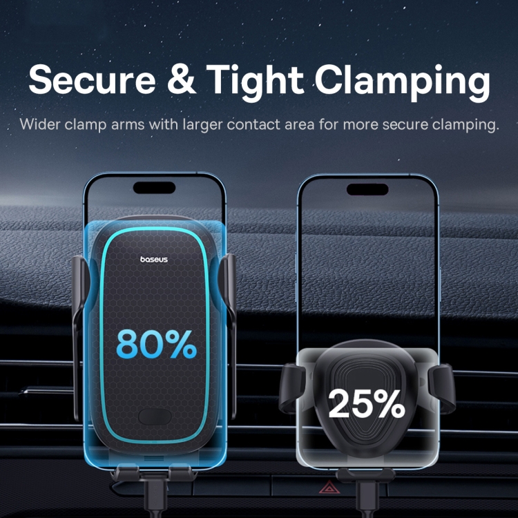 Baseus Milky Way Pro 15W Wireless Charging Electric Air Outlet Car Mount(Black) Baseus Milky Way Pro 15W Wireless Charging Electric Air Outlet Car Mount(Black)