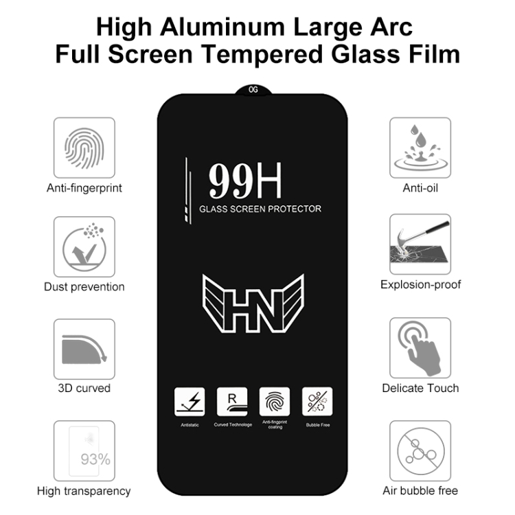 For iPhone 15 25pcs High Aluminum Large Arc Full Screen Tempered Glass Film For iPhone 15 25pcs High Aluminum Large Arc Full Screen Tempered Glass Film