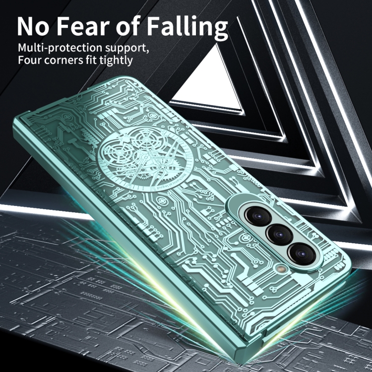 For Samsung Galaxy Z Fold5 Mechanical Legend Integrated Electroplating All-inclusive Phone Case(Green) For Samsung Galaxy Z Fold5 Mechanical Legend Integrated Electroplating All-inclusive Phone Case(Green)