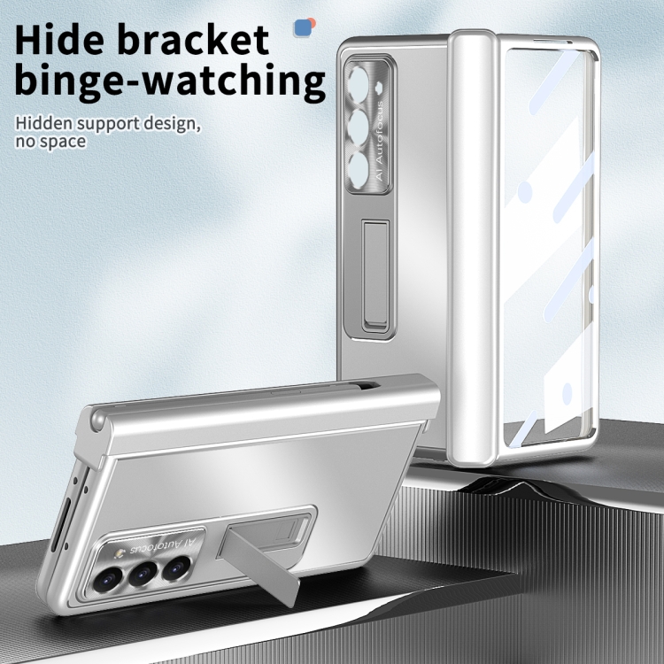 For Samsung Galaxy Z Fold5 Aluminum Alloy Double Hinge Shockproof Phone Protective Case(Silver) For Samsung Galaxy Z Fold5 Aluminum Alloy Double Hinge Shockproof Phone Protective Case(Silver)
