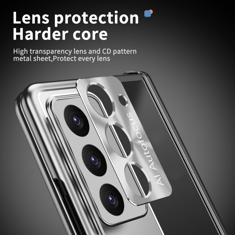 For Samsung Galaxy Z Fold5 Aluminum Alloy Double Hinge Shockproof Phone Protective Case(Silver) For Samsung Galaxy Z Fold5 Aluminum Alloy Double Hinge Shockproof Phone Protective Case(Silver)