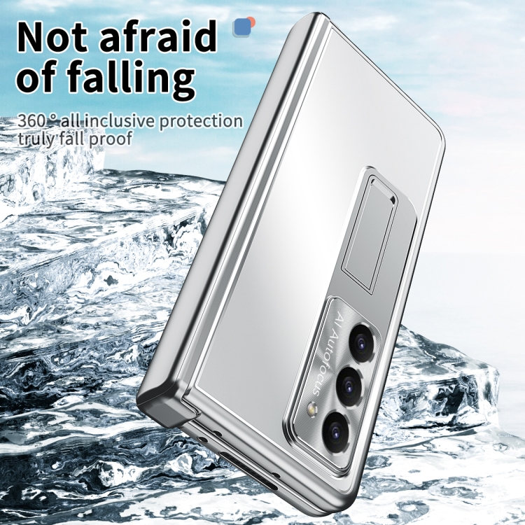 For Samsung Galaxy Z Fold5 Aluminum Alloy Double Hinge Shockproof Phone Protective Case(Silver) For Samsung Galaxy Z Fold5 Aluminum Alloy Double Hinge Shockproof Phone Protective Case(Silver)