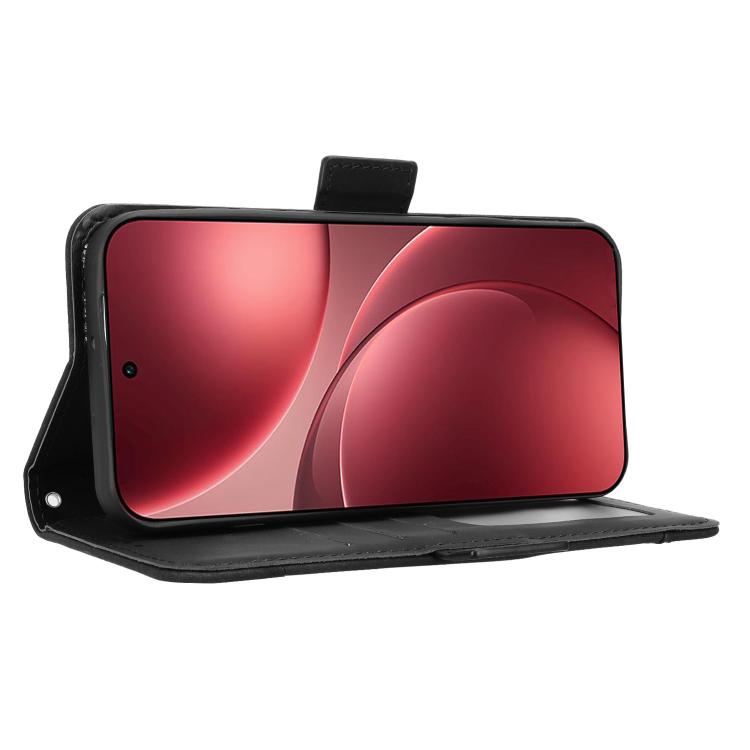 For OPPO Find X9 Pro Skin Feel Calf Texture Card Slots Leather Phone Case(Black)