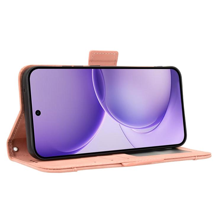 For OPPO Reno16 F 5G / Reno16 FS 5G Skin Feel Calf Texture Card Slots Leather Phone Case(Pink)