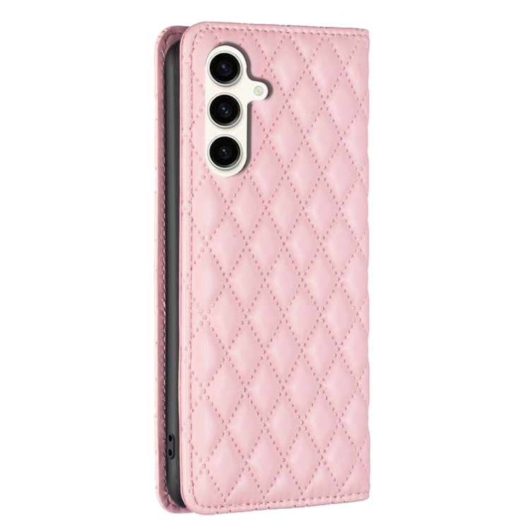 For Samsung Galaxy S23 FE 5G Diamond Lattice Magnetic Leather Flip Phone Case(Pink) For Samsung Galaxy S23 FE 5G Diamond Lattice Magnetic Leather Flip Phone Case(Pink)