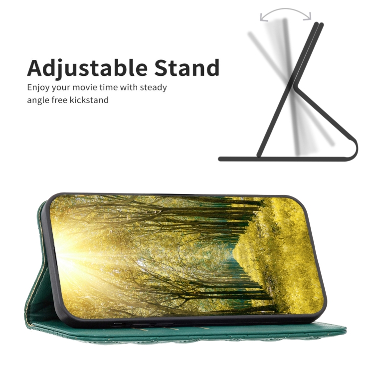 For Samsung Galaxy S24+ 5G Diamond Lattice Magnetic Leather Flip Phone Case(Green)
