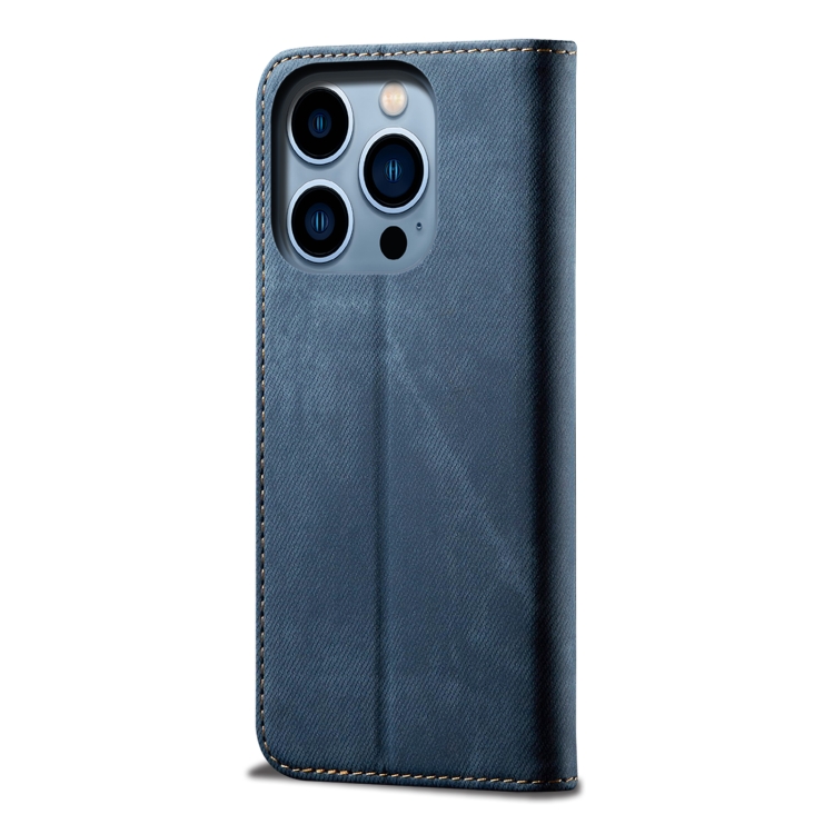 For iPhone 15 Pro Denim Texture Casual Style Horizontal Flip Leather Case(Blue) For iPhone 15 Pro Denim Texture Casual Style Horizontal Flip Leather Case(Blue)
