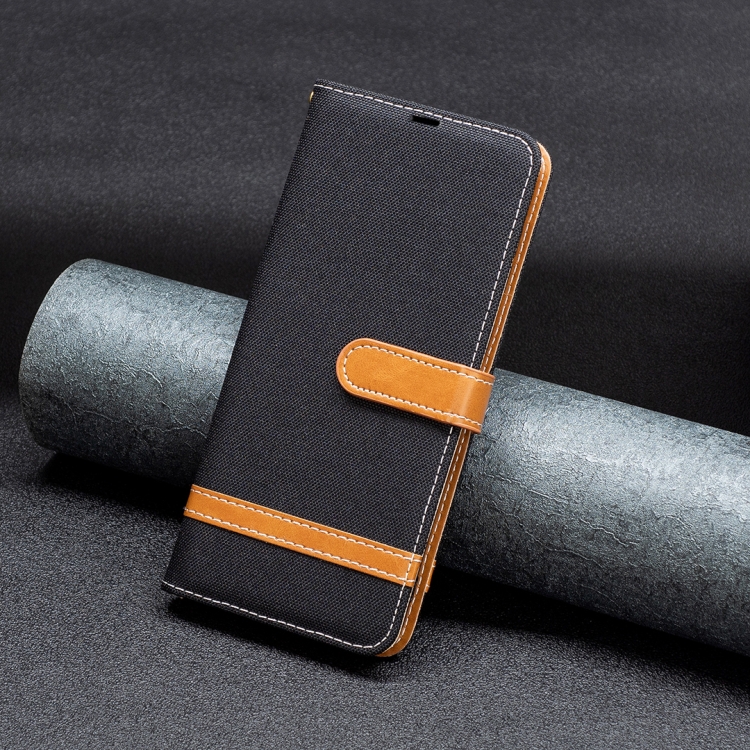 For Samsung Galaxy S24 Ultra 5G Color Block Denim Texture Leather Phone Case(Black) For Samsung Galaxy S24 Ultra 5G Color Block Denim Texture Leather Phone Case(Black)
