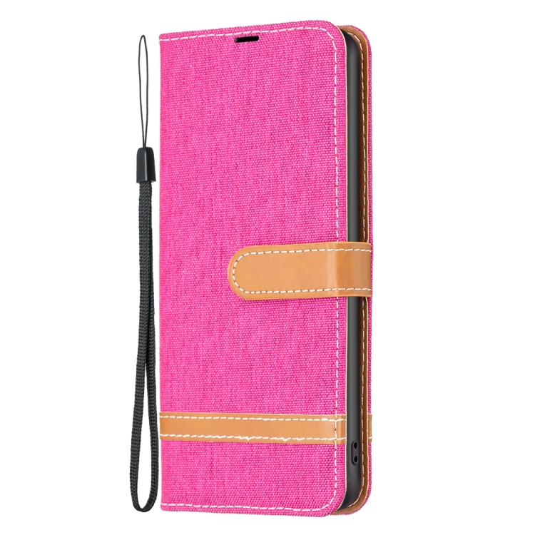 For Samsung Galaxy S24 5G Color Block Denim Texture Leather Phone Case(Rose Red) For Samsung Galaxy S24 5G Color Block Denim Texture Leather Phone Case(Rose Red)