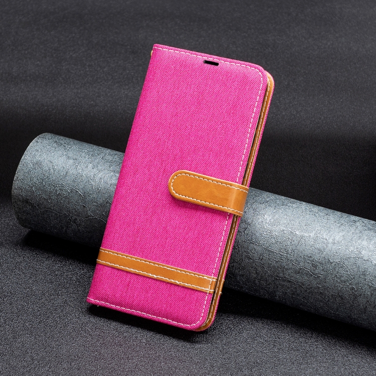 For Samsung Galaxy S24 5G Color Block Denim Texture Leather Phone Case(Rose Red) For Samsung Galaxy S24 5G Color Block Denim Texture Leather Phone Case(Rose Red)