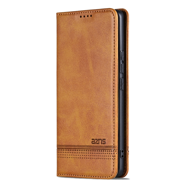 For Samsung Galaxy S24 5G AZNS Magnetic Calf Texture Flip Leather Phone Case(Light Brown) For Samsung Galaxy S24 5G AZNS Magnetic Calf Texture Flip Leather Phone Case(Light Brown)
