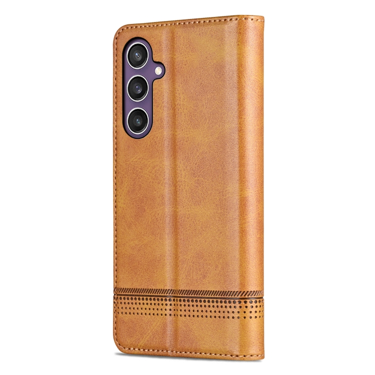 For Samsung Galaxy S24 5G AZNS Magnetic Calf Texture Flip Leather Phone Case(Light Brown) For Samsung Galaxy S24 5G AZNS Magnetic Calf Texture Flip Leather Phone Case(Light Brown)