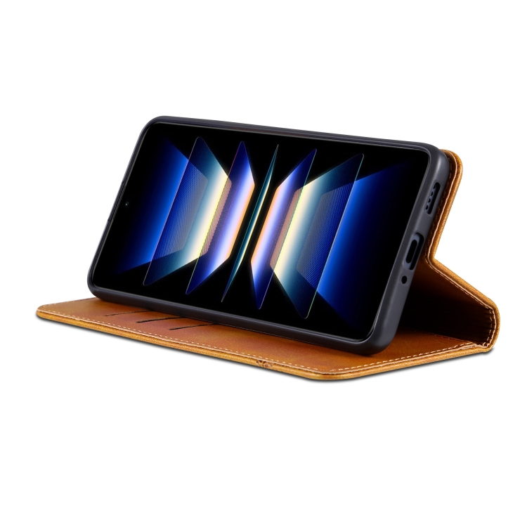 For Samsung Galaxy S24 5G AZNS Magnetic Calf Texture Flip Leather Phone Case(Light Brown) For Samsung Galaxy S24 5G AZNS Magnetic Calf Texture Flip Leather Phone Case(Light Brown)