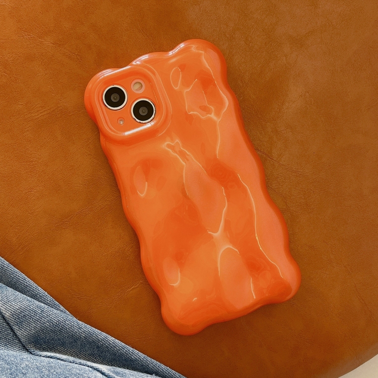 For iPhone 14 Pro Wave Bubbles TPU Phone Case(Pearlescent Orange) For iPhone 14 Pro Wave Bubbles TPU Phone Case(Pearlescent Orange)
