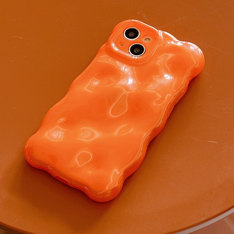 For iPhone 14 Pro Wave Bubbles TPU Phone Case(Pearlescent Orange) For iPhone 14 Pro Wave Bubbles TPU Phone Case(Pearlescent Orange)