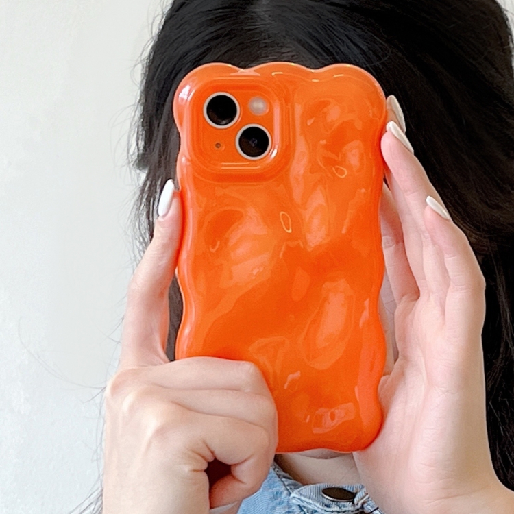 For iPhone 14 Pro Wave Bubbles TPU Phone Case(Pearlescent Orange) For iPhone 14 Pro Wave Bubbles TPU Phone Case(Pearlescent Orange)