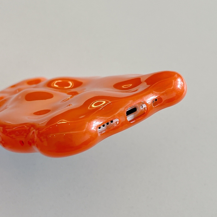 For iPhone 14 Pro Wave Bubbles TPU Phone Case(Pearlescent Orange) For iPhone 14 Pro Wave Bubbles TPU Phone Case(Pearlescent Orange)
