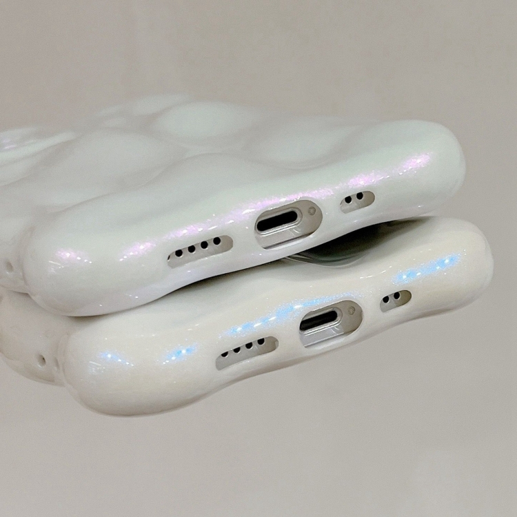 For iPhone 15 Plus Wave Bubbles TPU Phone Case(Glitter Pink)