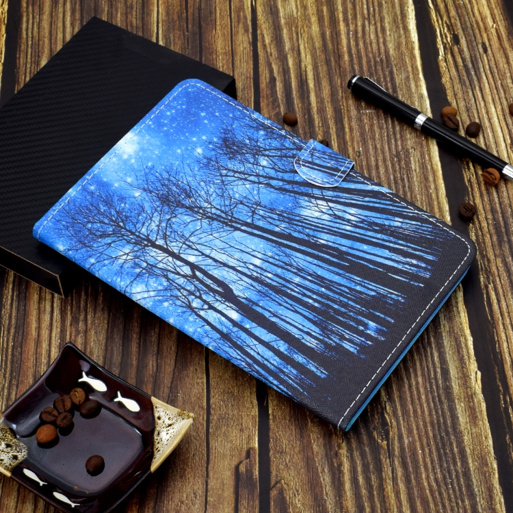 For iPad 9.7 (2017) / (2018) / Air 2 / Air Colored Drawing Stitching Horizontal Flip Leather Case with Holder & Card Slots & Sleep / Wake-up Function(Forest) For iPad 9.7 (2017) / (2018) / Air 2 / Air Colored Drawing Stitching Horizontal Flip Leather Case with Holder & Card Slots & Sleep / Wake-up Function(Forest)