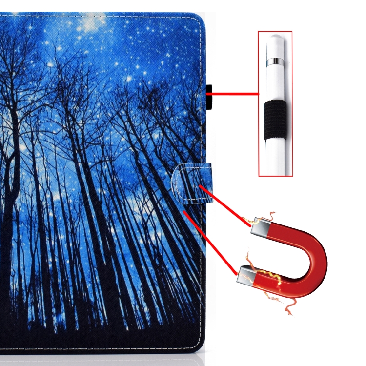 For iPad 9.7 (2017) / (2018) / Air 2 / Air Colored Drawing Stitching Horizontal Flip Leather Case with Holder & Card Slots & Sleep / Wake-up Function(Forest) For iPad 9.7 (2017) / (2018) / Air 2 / Air Colored Drawing Stitching Horizontal Flip Leather Case with Holder & Card Slots & Sleep / Wake-up Function(Forest)