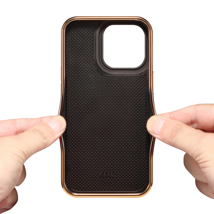 For iPhone 14 Plus Denior Oil Wax Cowhide Plating Phone Case(Brown) For iPhone 14 Plus Denior Oil Wax Cowhide Plating Phone Case(Brown)