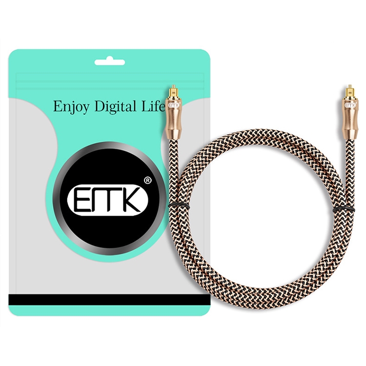 Cable de conexión de fibra óptica de audio digital de TV chapado en oro de 2 m EMK OD6.0mm - 3