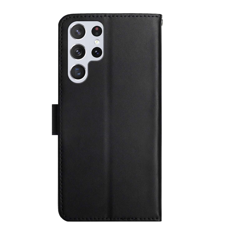 For Samsung Galaxy S24 Ultra 5G HT02 Genuine Leather Fingerprint-proof Flip Phone Case(Black) For Samsung Galaxy S24 Ultra 5G HT02 Genuine Leather Fingerprint-proof Flip Phone Case(Black)