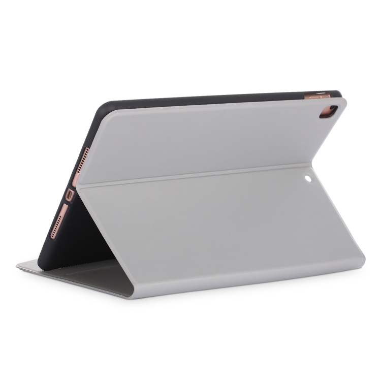 For iPad Pro 10.5 inch TPU Electric Pressed Horizontal Flip Leather Case with Holder(Grey)