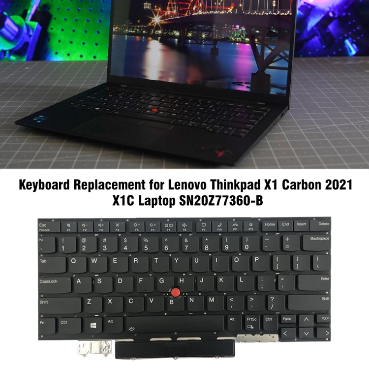 Para Lenovo Thinkpad X1C / X1 Carbon 2021 versión de EE. UU. Teclado retroiluminado para computadora portátil - 5